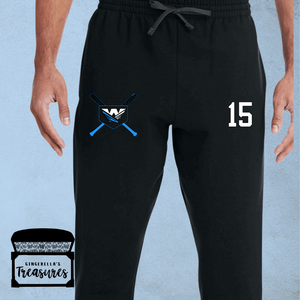 Warhawks Logo and Baseball Bats - Sweatpants (Black)