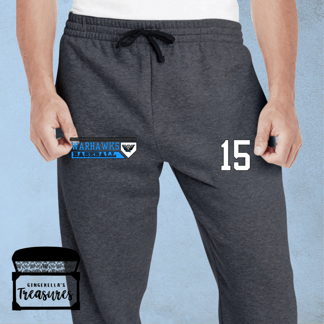 Warhawks Baseball with Homeplate & Logo - Sweatpants (Heather Black)