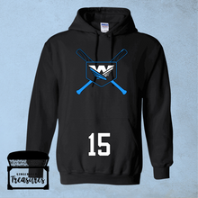 Load image into Gallery viewer, Warhawks Logo and Baseball Bats - Hoodie (Black)
