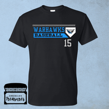 Load image into Gallery viewer, Warhawks Baseball with Homeplate &amp; Logo - T-Shirt (Black)
