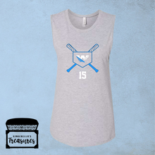 Load image into Gallery viewer, Warhawks Logo &amp; Baseball Bats - Women&#39;s Tank (Grey)
