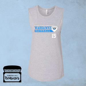 Warhawks Baseball with Homeplate & Logo - Women's Tank (Grey)