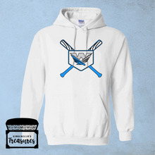 Load image into Gallery viewer, Warhawks Logo and Baseball Bats - Hoodie (White)
