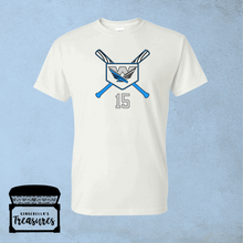 Load image into Gallery viewer, Warhawks Logo and Baseball Bats - T-Shirt (White)
