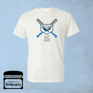 Warhawks Logo and Baseball Bats - T-Shirt (White)